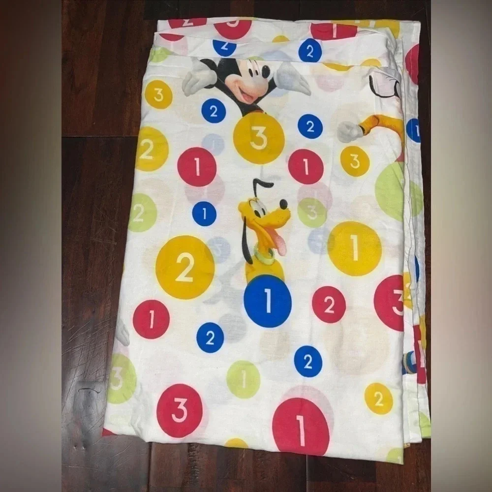 Vintage Disney Mickey Fun With Numbers Twin Flat Sheet Pluto